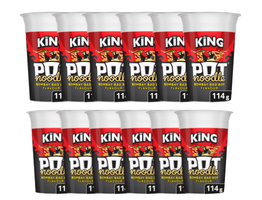 Pot Noodle King Size Bombay Bad Boy 12 Tubs